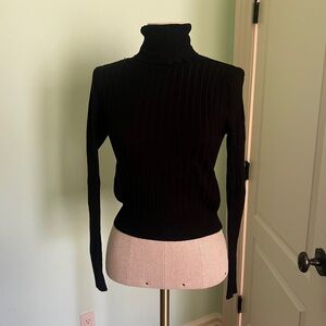 Zara Black Cowl Neck Sweater Timeless Knit Design